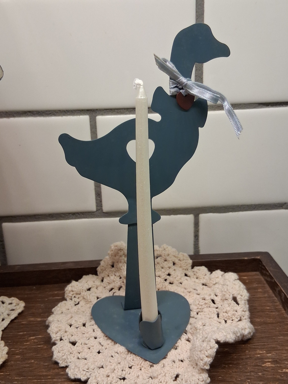 Blue Duck Candle Holder by